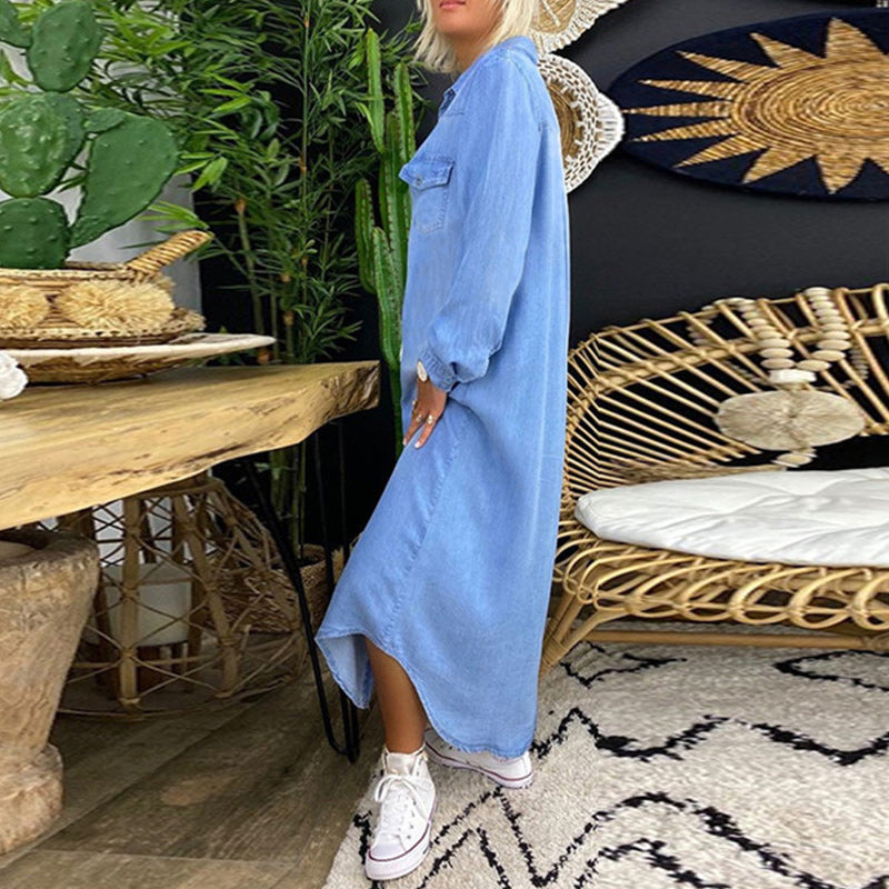 Lana Stylish Denim Shirt Dress