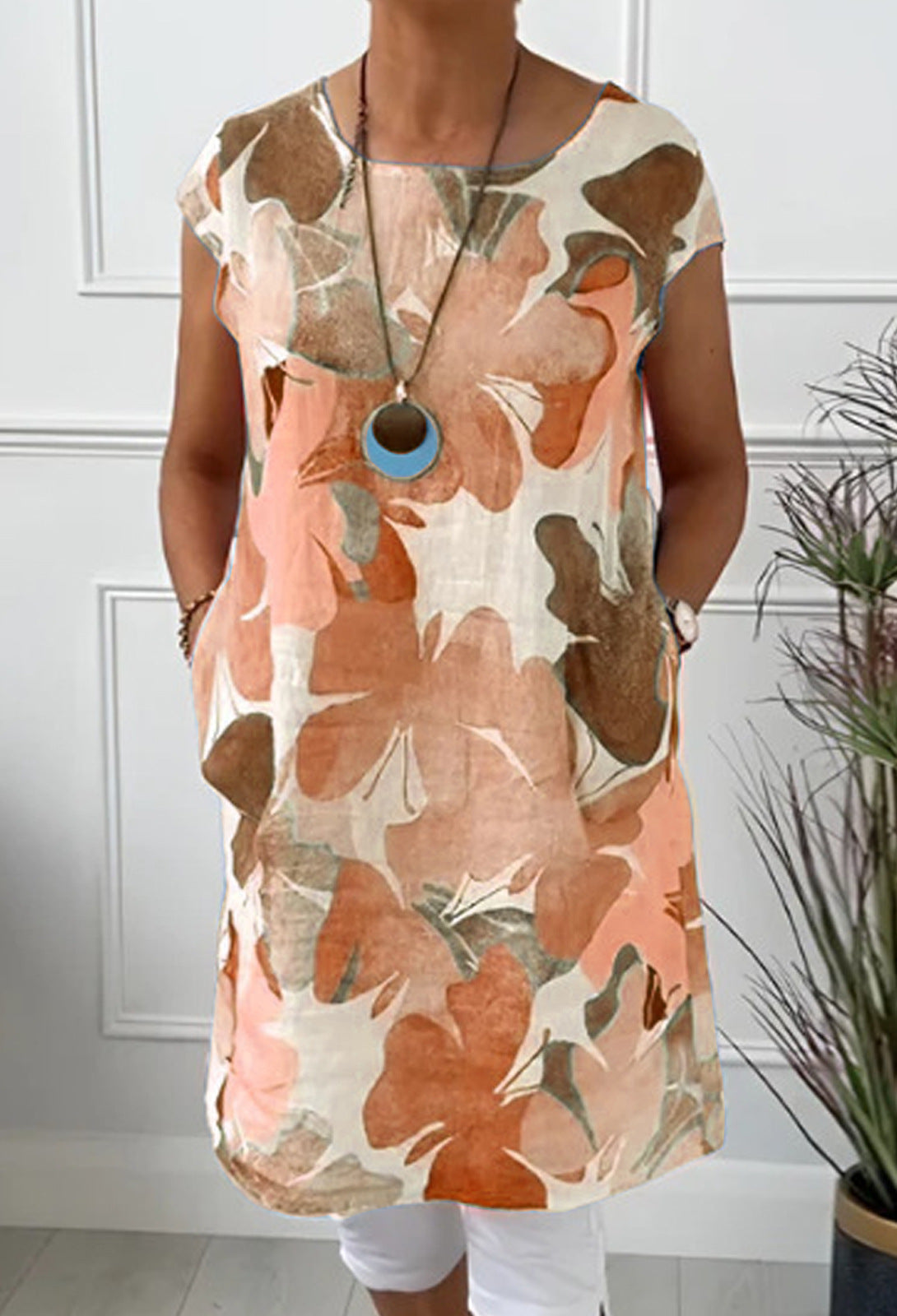 Belinda Comfortable Dress with Butterfly Print