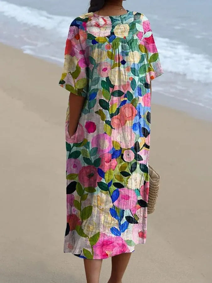 Scarlett Colourful Flower Dress