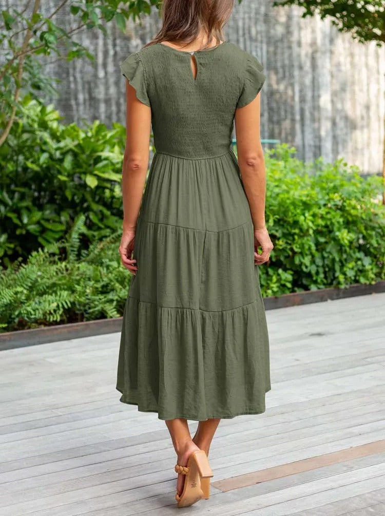 Jenna Elegant Dress with Tummy Coverage