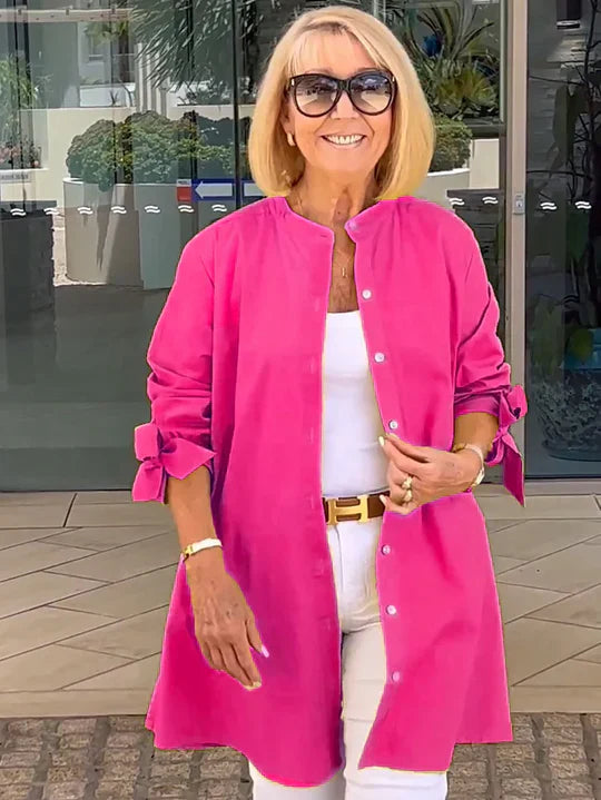 Carol Sophisticated Flowing Button-Up Jacket
