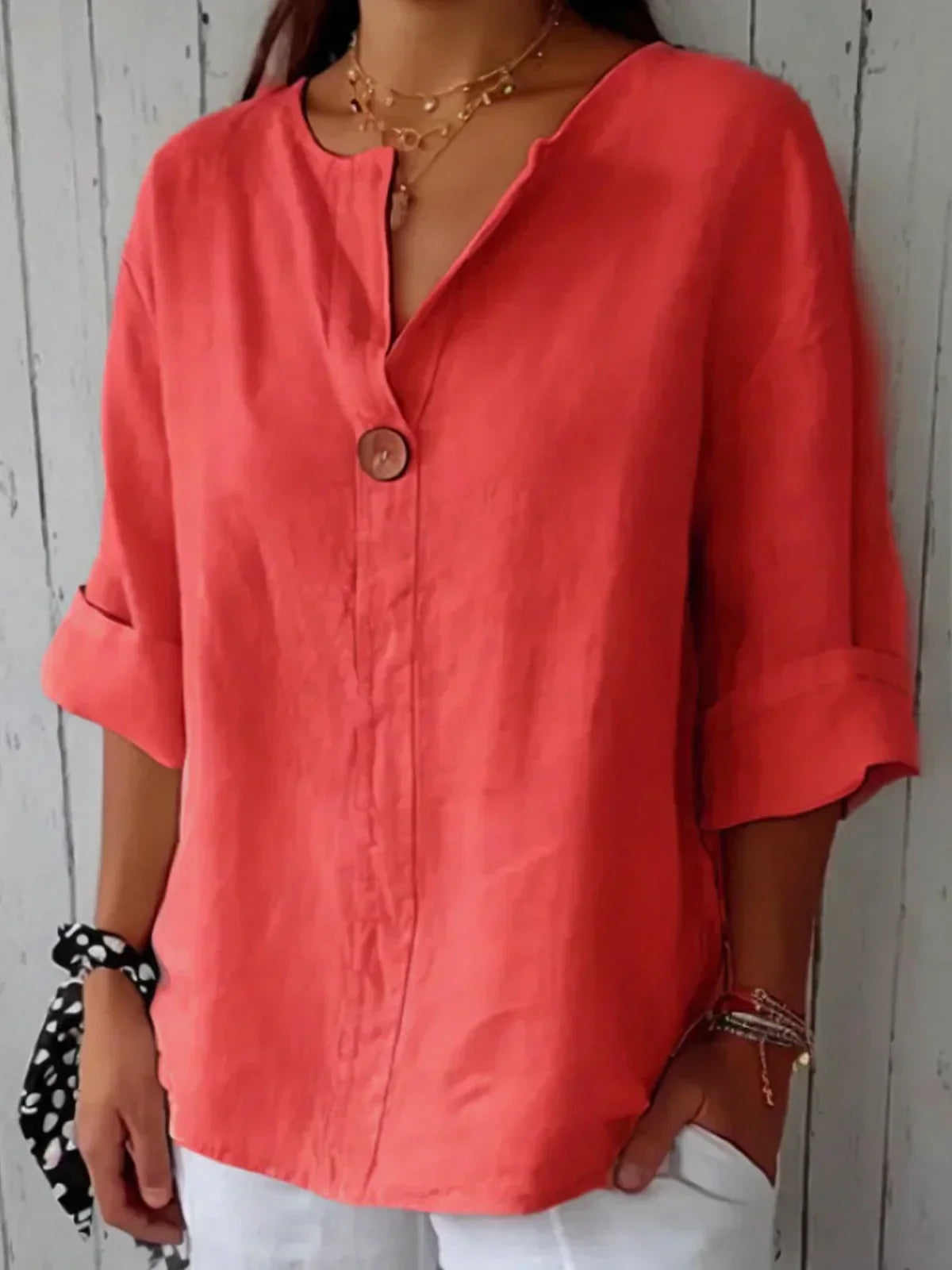 Nancy Casual V-Neck Blouse