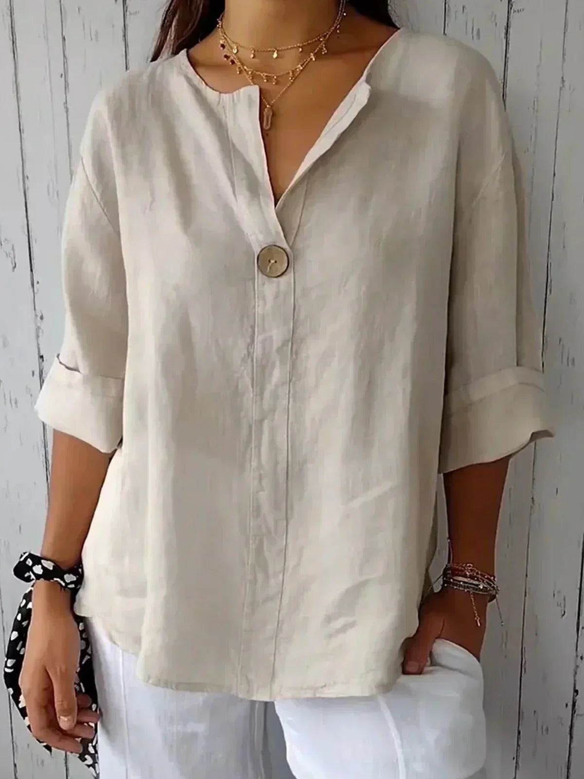 Nancy Casual V-Neck Blouse