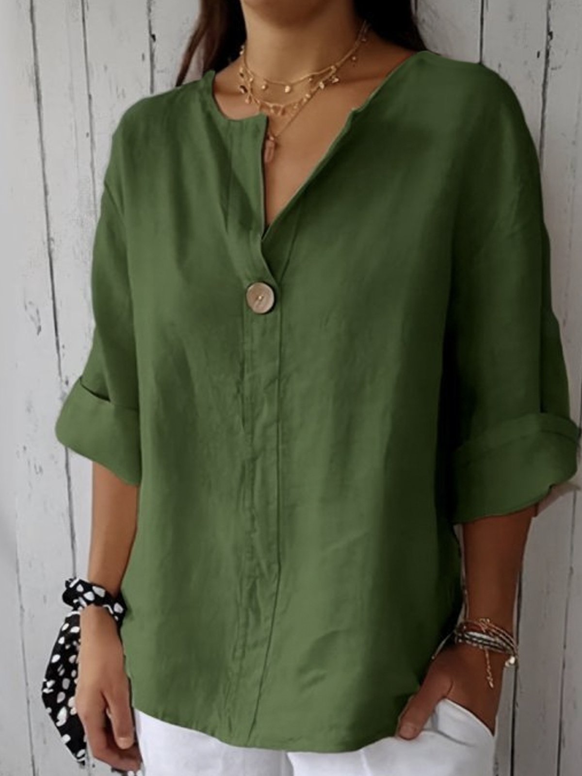 Nancy Casual V-Neck Blouse