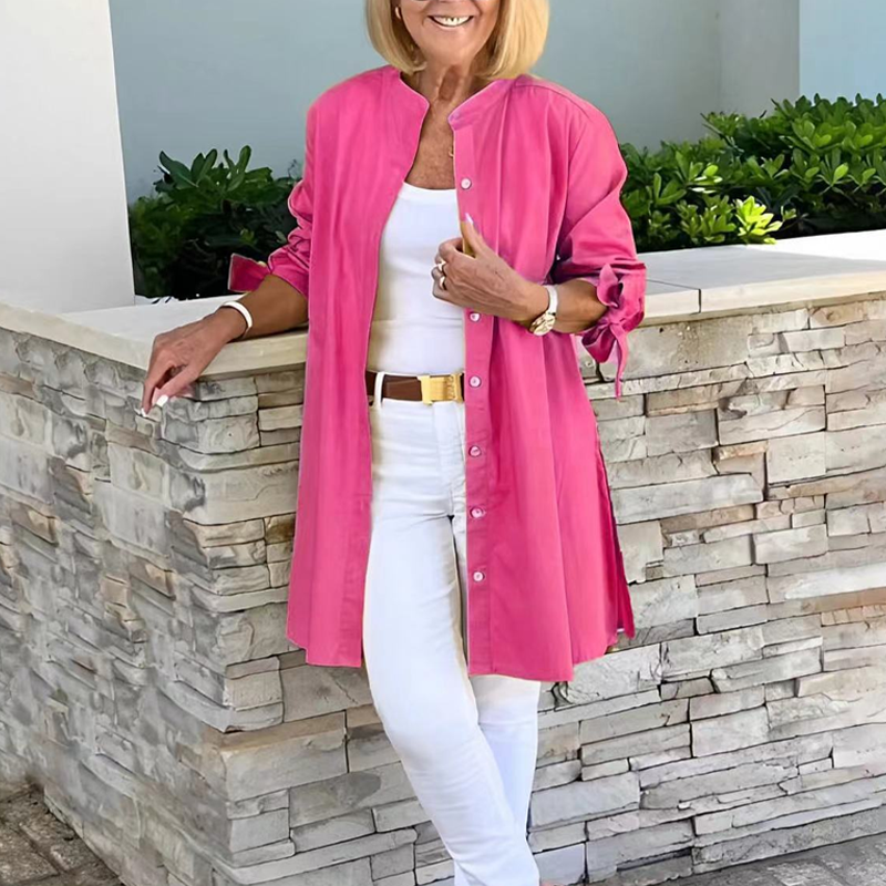 Carol Sophisticated Flowing Button-Up Jacket