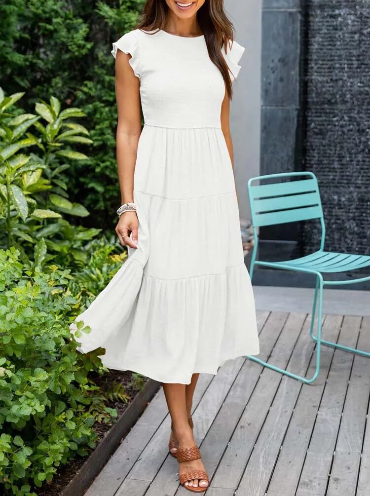 Jenna Elegant Dress with Tummy Coverage