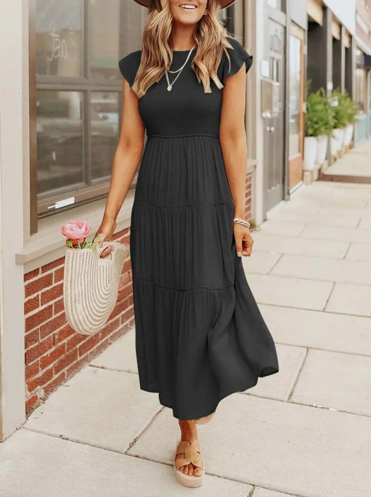 Jenna Elegant Dress with Tummy Coverage