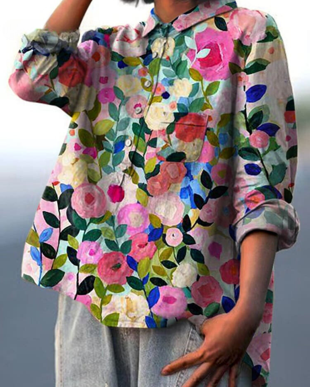Ava Colourful Flower Blouse