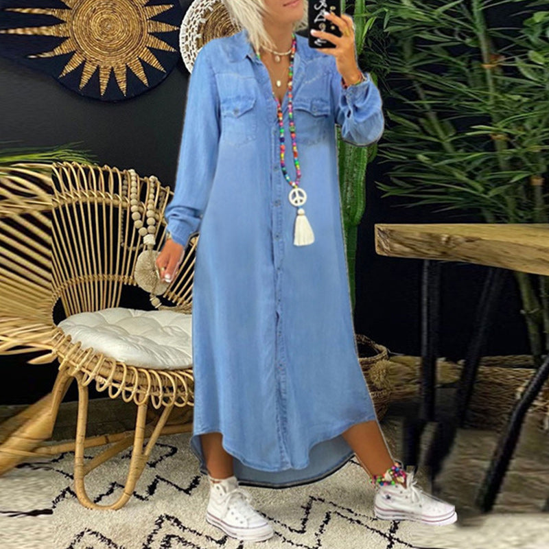 Lana Stylish Denim Shirt Dress