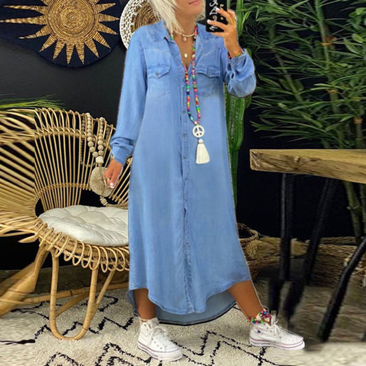 Lana Stylish Denim Shirt Dress