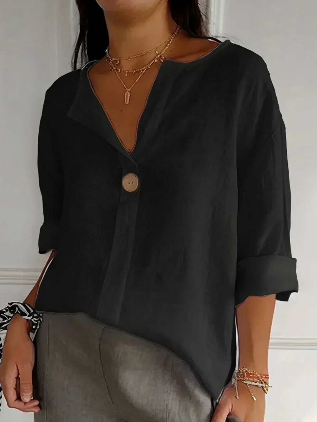 Nancy Casual V-Neck Blouse