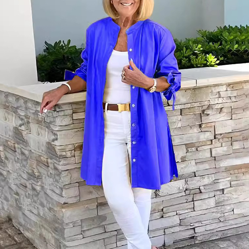 Carol Sophisticated Flowing Button-Up Jacket