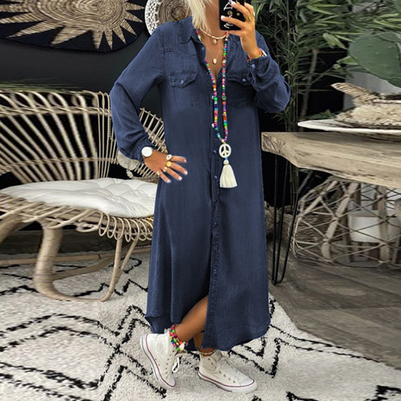 Lana Stylish Denim Shirt Dress