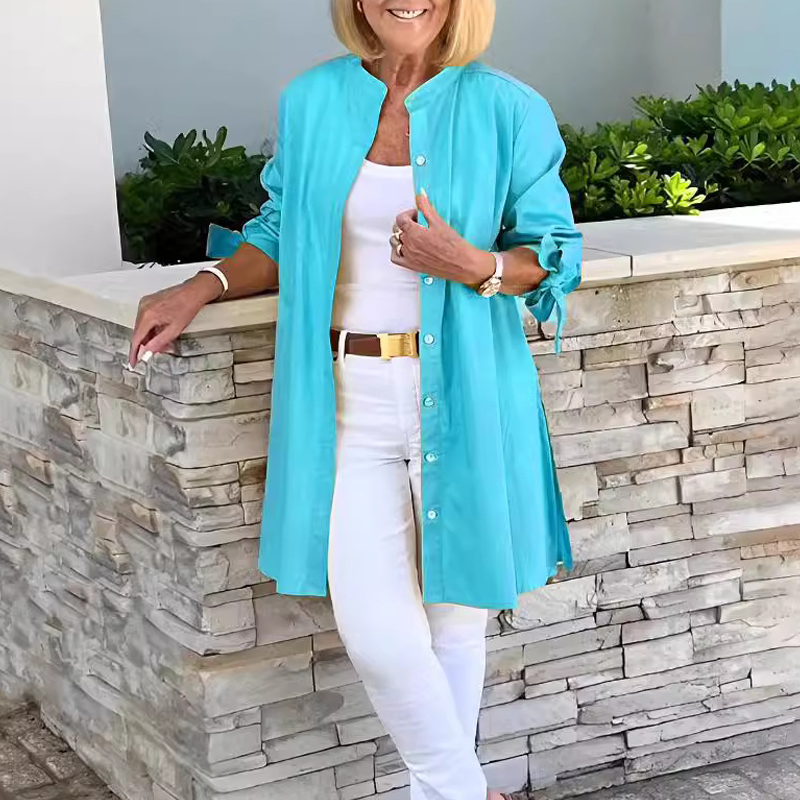 Carol Sophisticated Flowing Button-Up Jacket