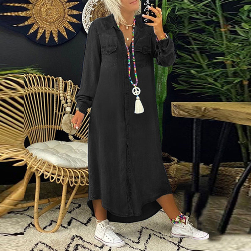 Lana Stylish Denim Shirt Dress