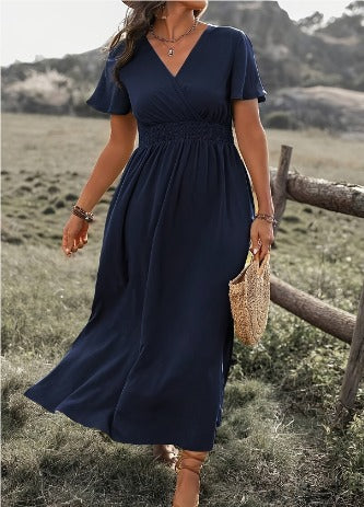 Angela Elegant Summer dress with V-neck