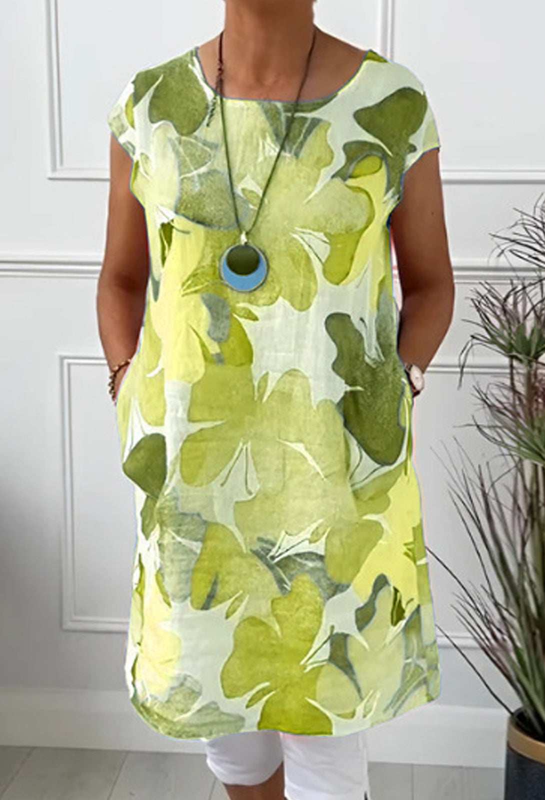 Belinda Comfortable Dress with Butterfly Print