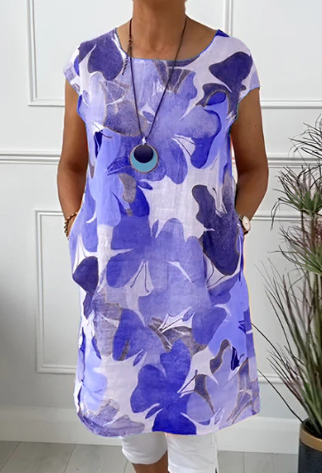 Belinda Comfortable Dress with Butterfly Print