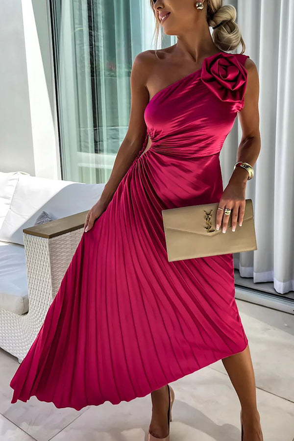 Chanel Romantic Flower One Shoulder Dress