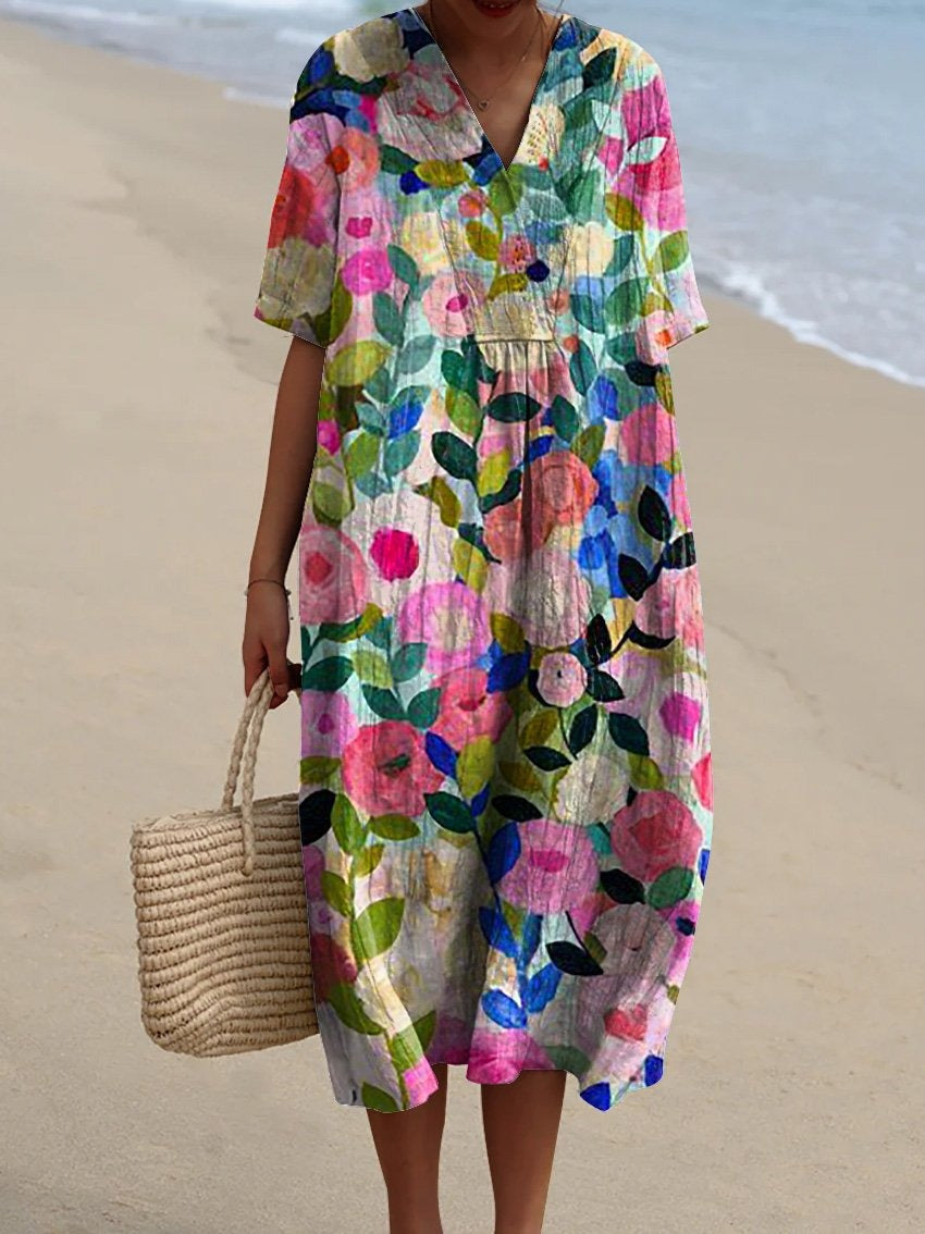 Scarlett Colourful Flower Dress