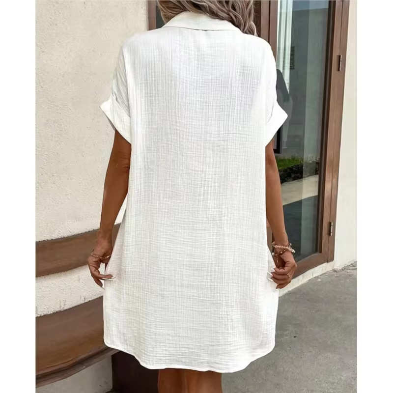 Nina Short Sleeve Button Dress