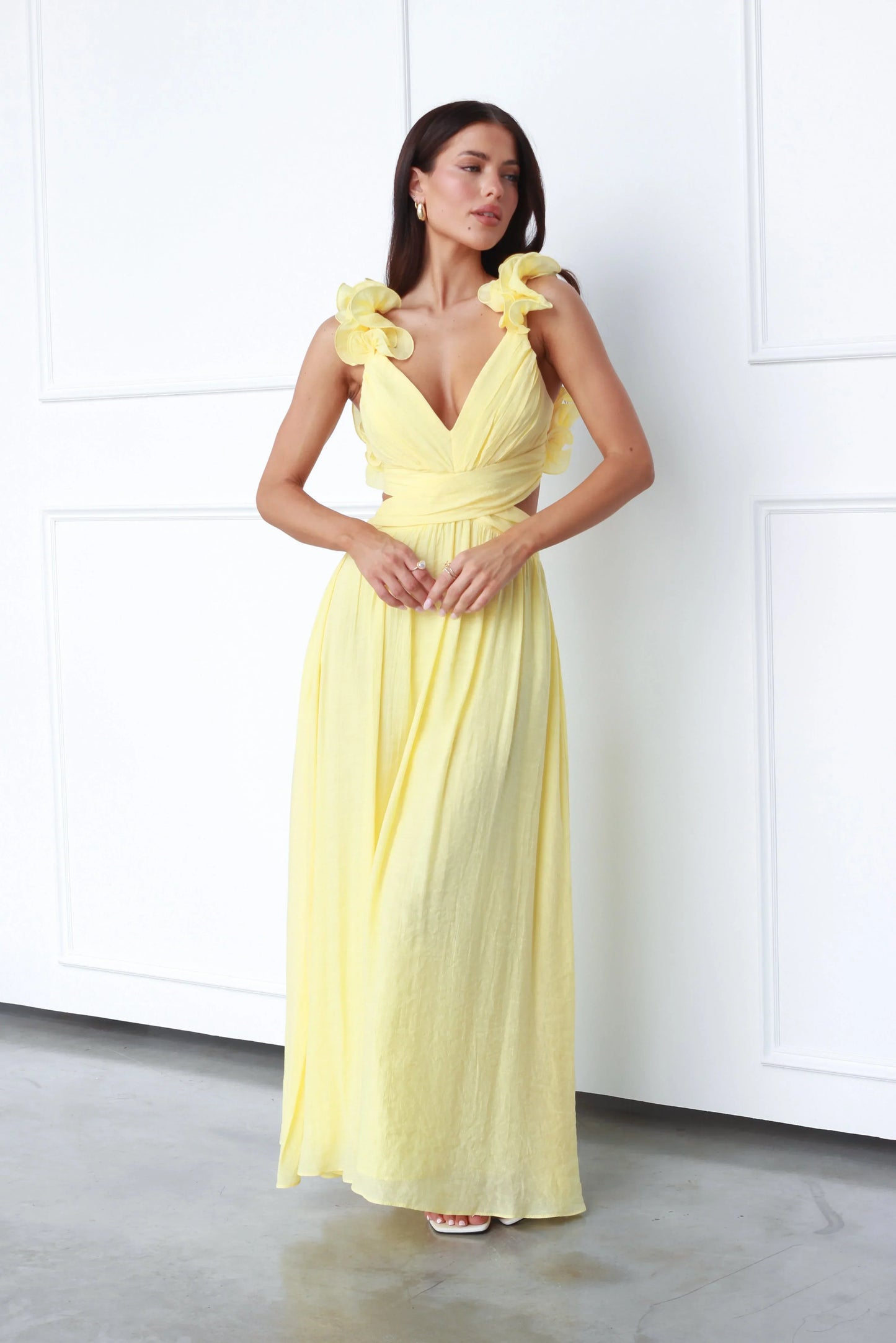 Estelle Elegant Dress With Deep V-Neck