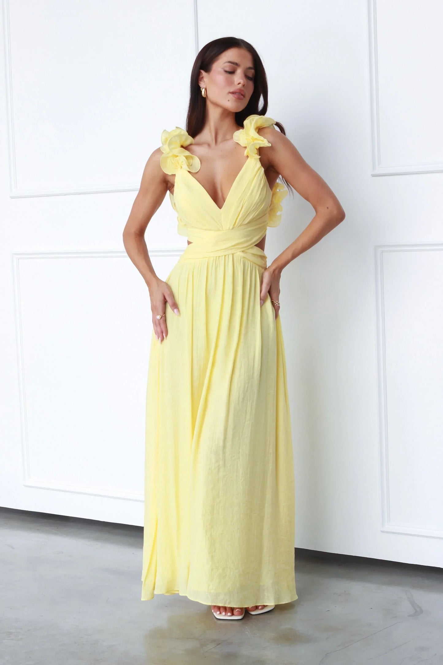Estelle Elegant Dress With Deep V-Neck