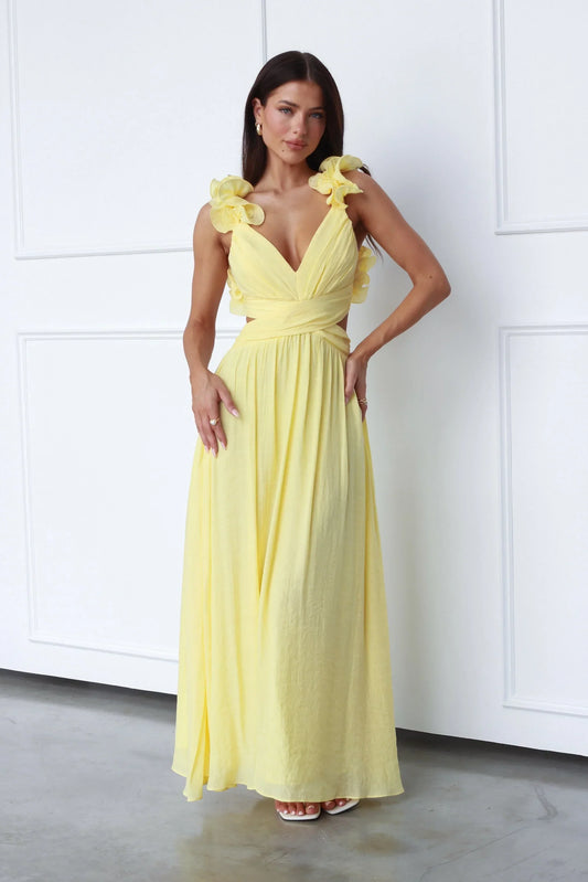 Estelle Elegant Dress With Deep V-Neck