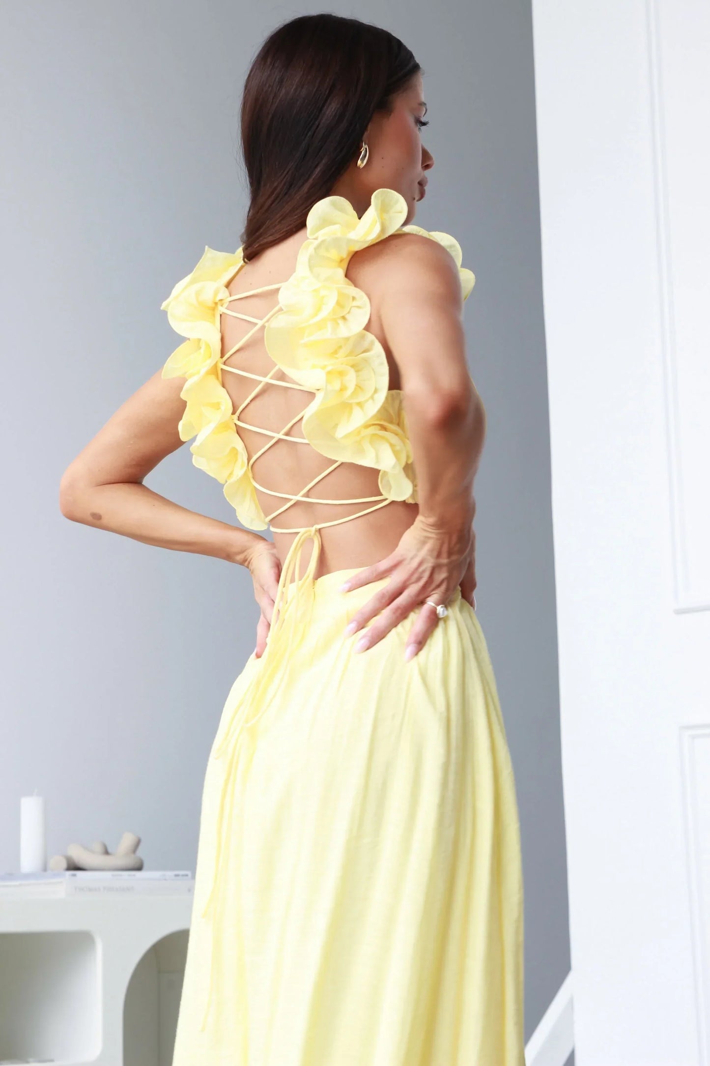 Estelle Elegant Dress With Deep V-Neck