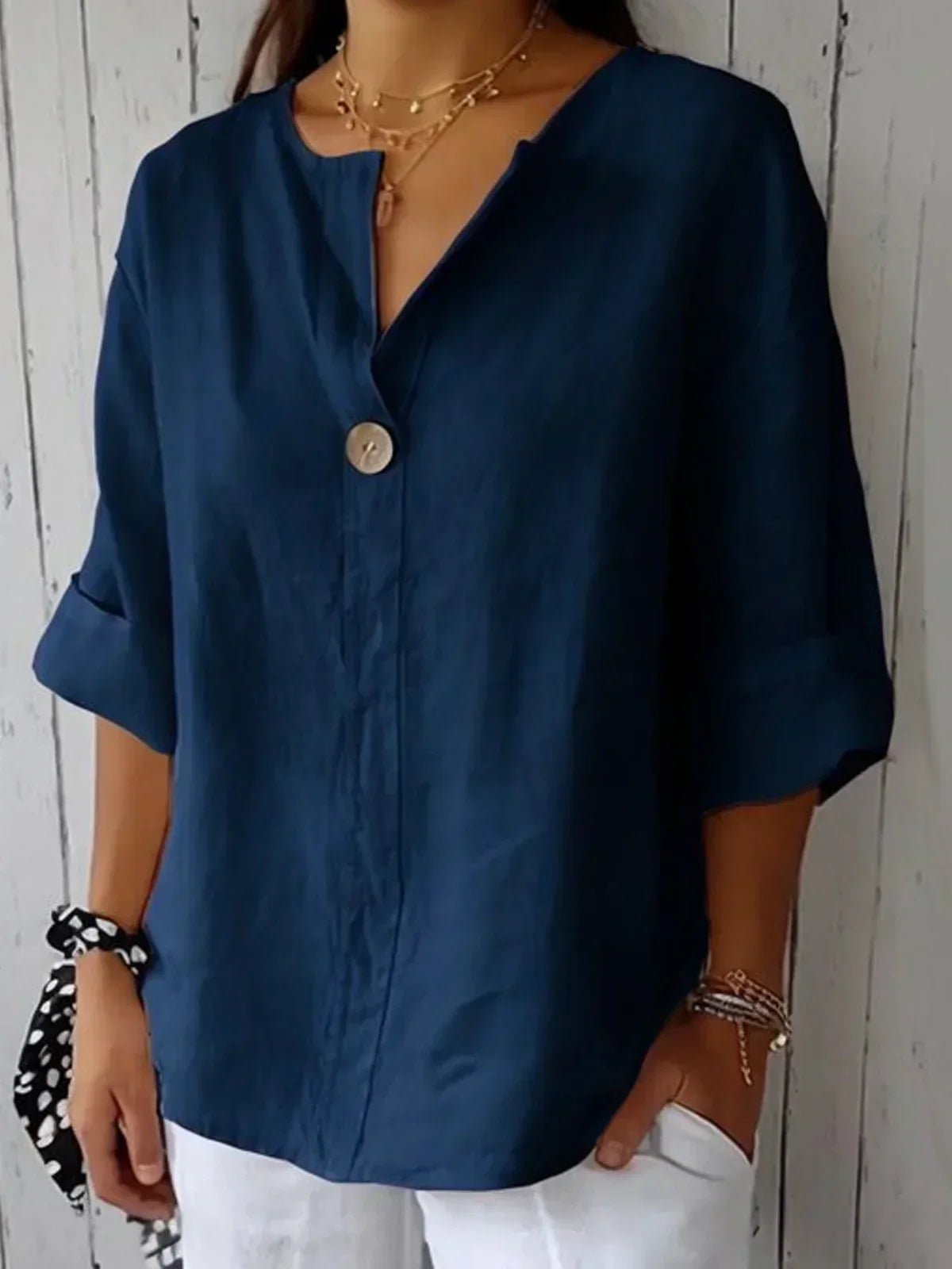 Nancy Casual V-Neck Blouse
