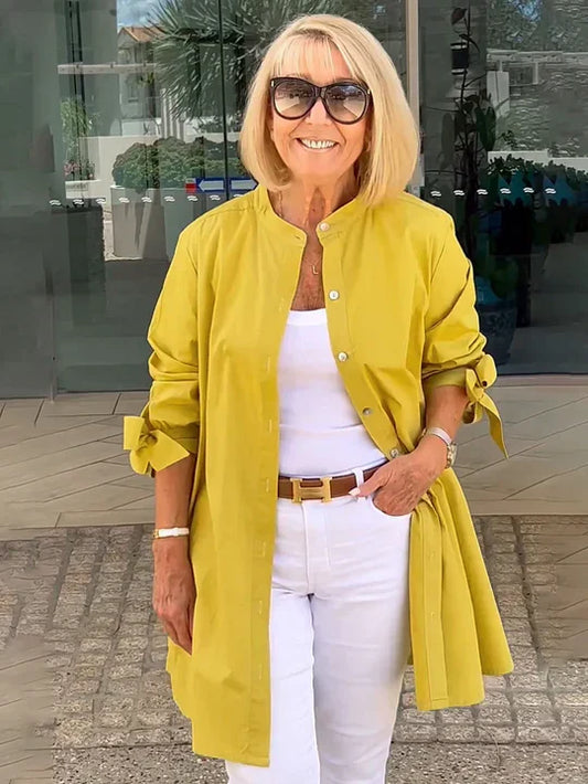 Carol Sophisticated Flowing Button-Up Jacket
