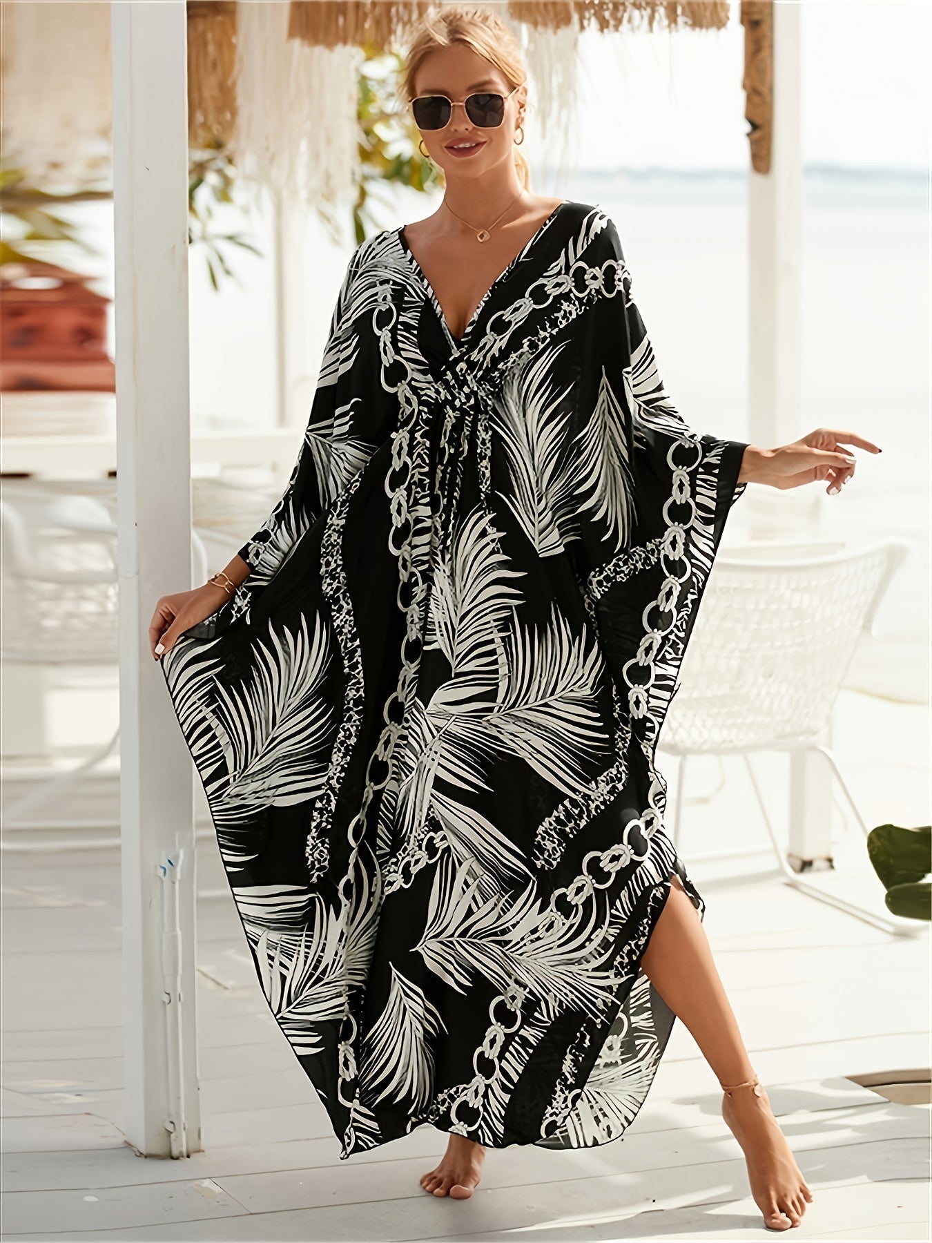 Celia Luxe Chain Print Kaftan Dress