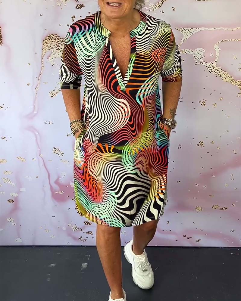 Karina Colourful Patterned Dress