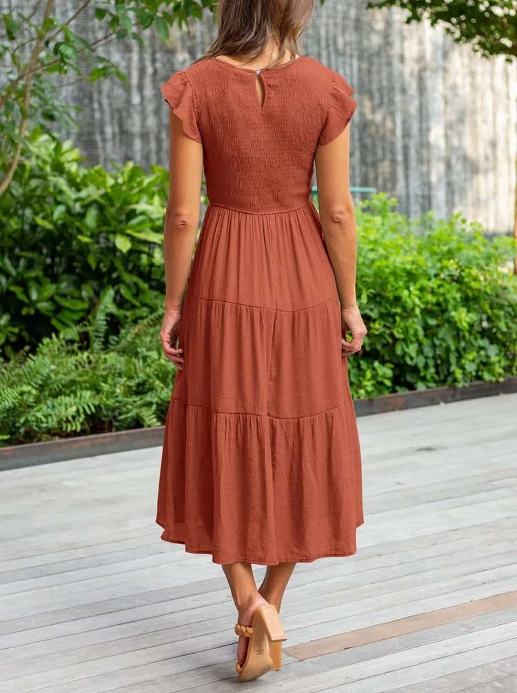 Jenna Elegant Dress with Tummy Coverage