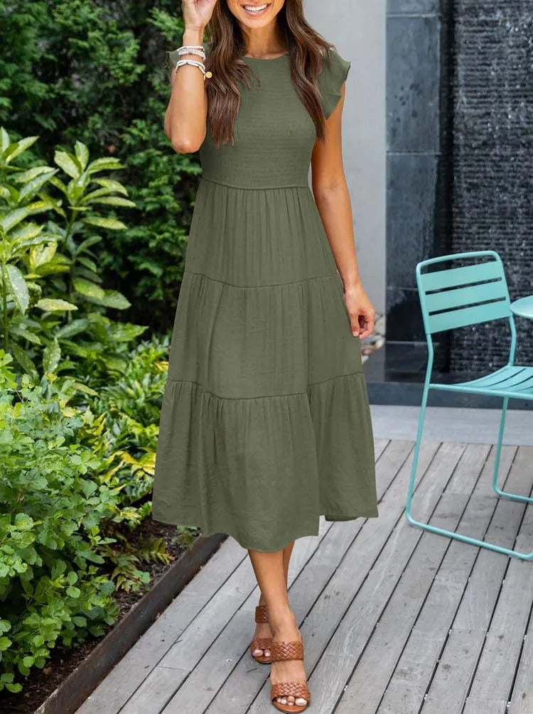Jenna Elegant Dress with Tummy Coverage