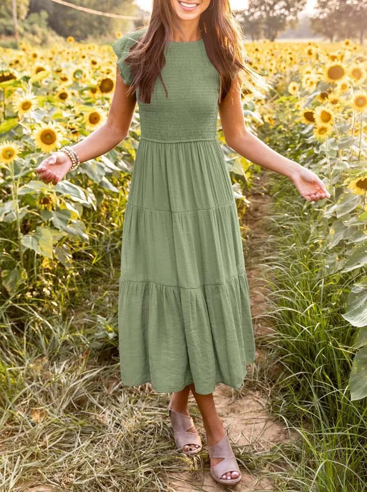 Jenna Elegant Dress with Tummy Coverage