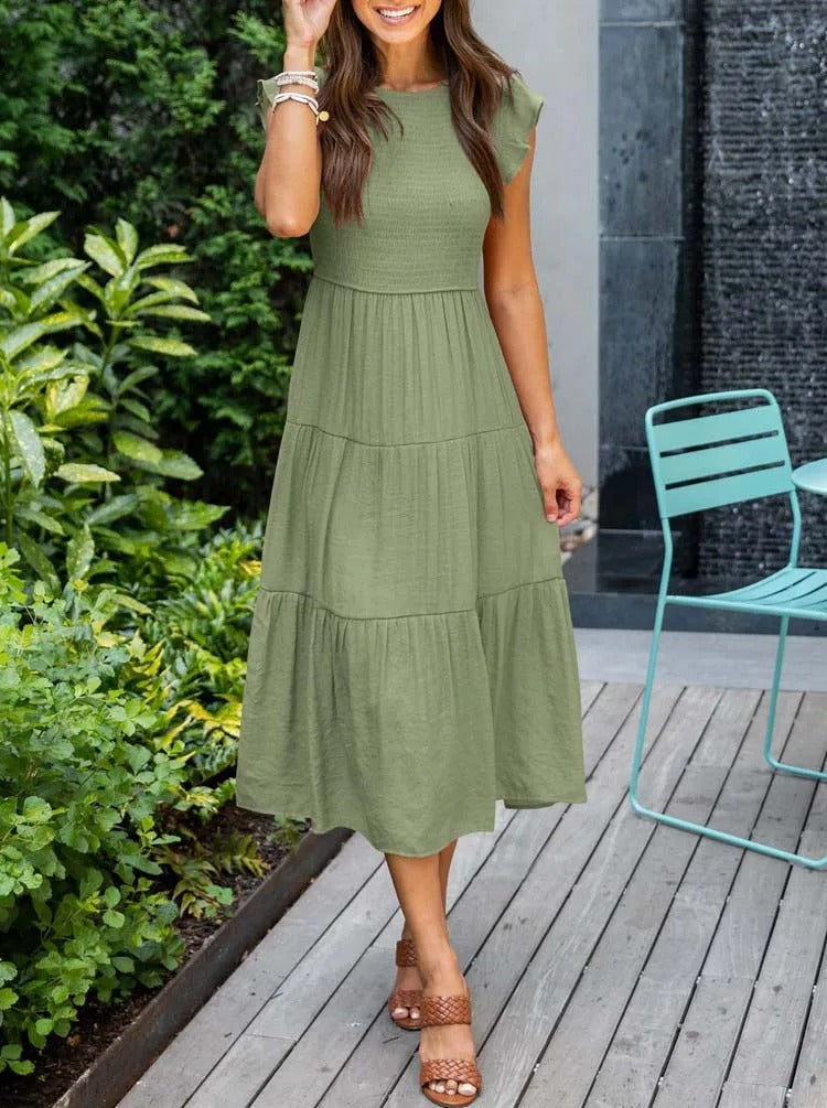 Jenna Elegant Dress with Tummy Coverage