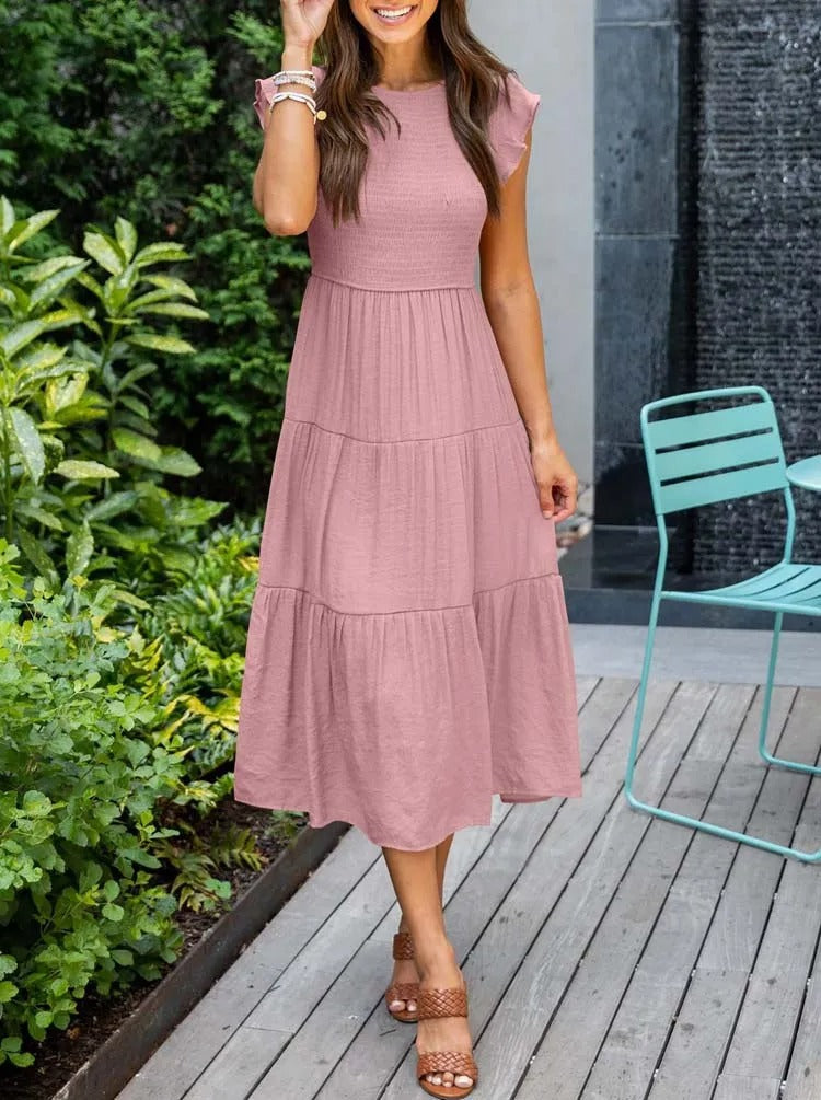 Jenna Elegant Dress with Tummy Coverage