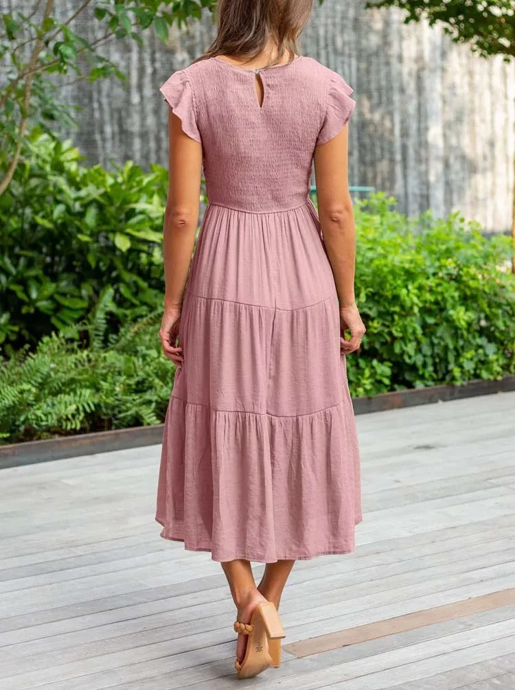 Jenna Elegant Dress with Tummy Coverage