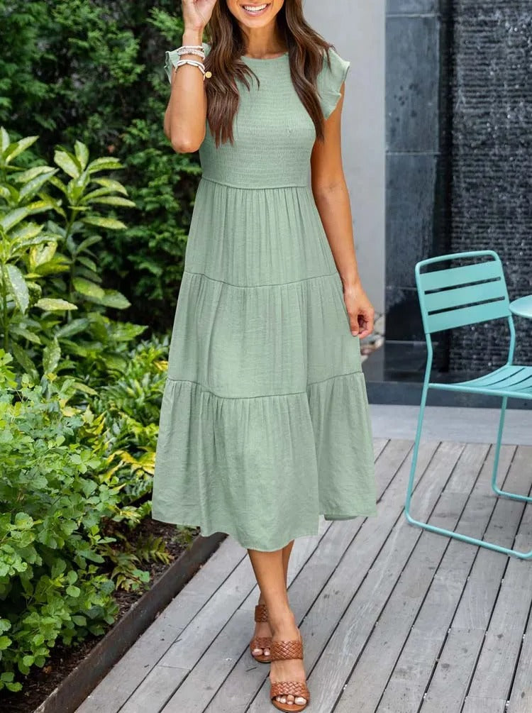 Jenna Elegant Dress with Tummy Coverage