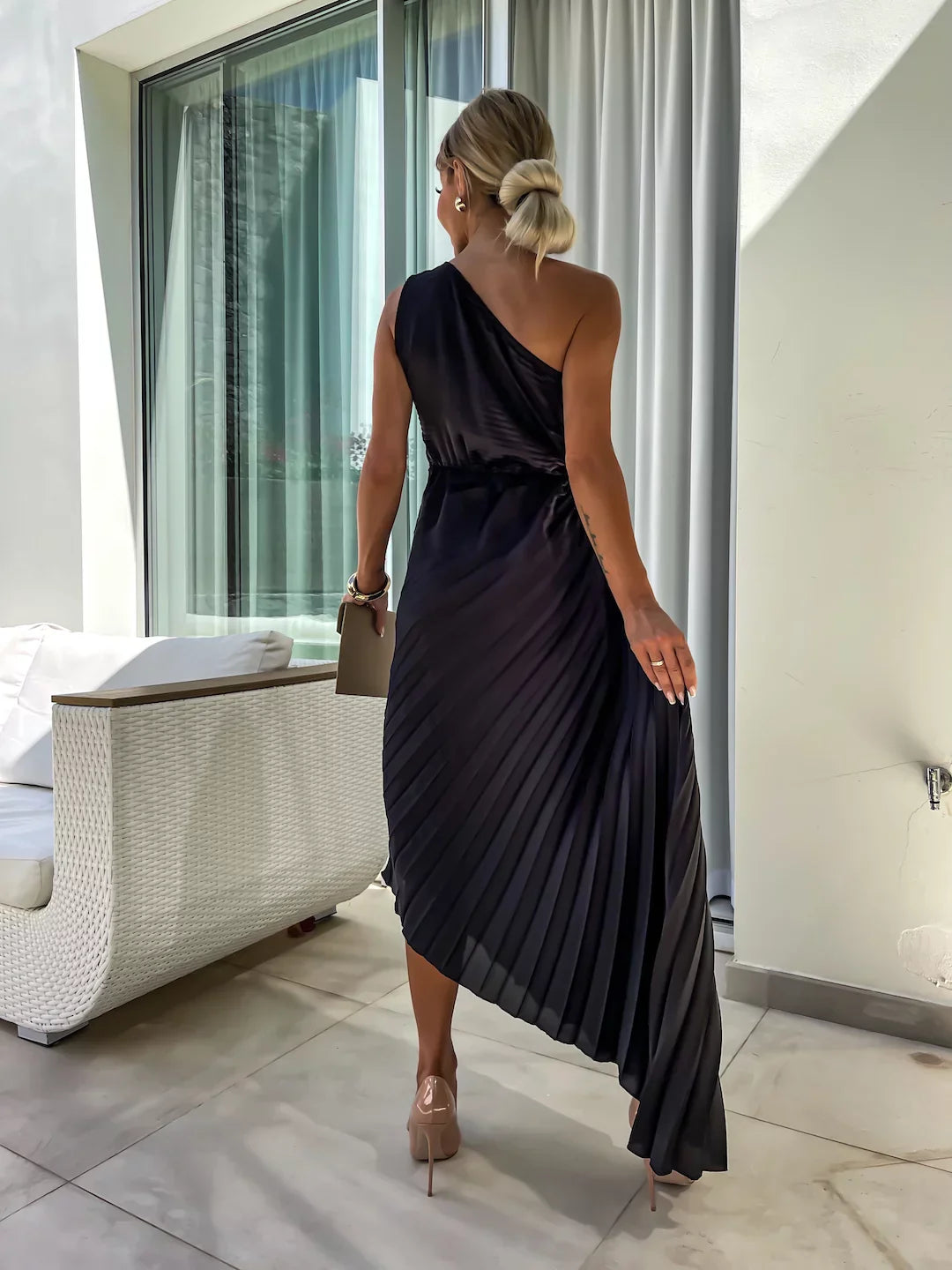 Chanel Romantic Flower One Shoulder Dress