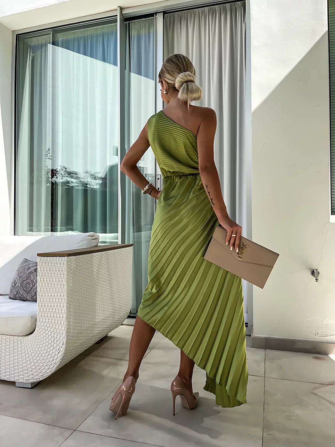 Chanel Romantic Flower One Shoulder Dress
