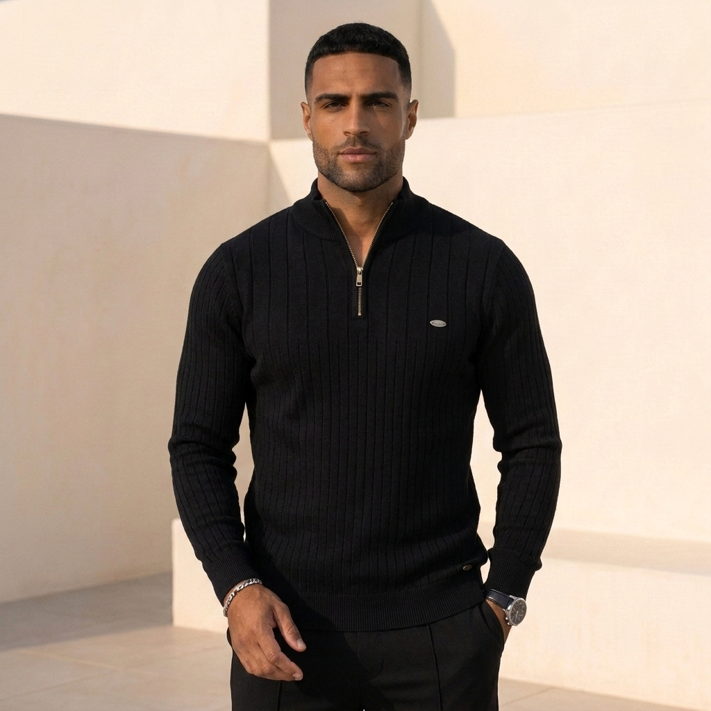 CHARLES CLASSIC HALF ZIP SWEATER