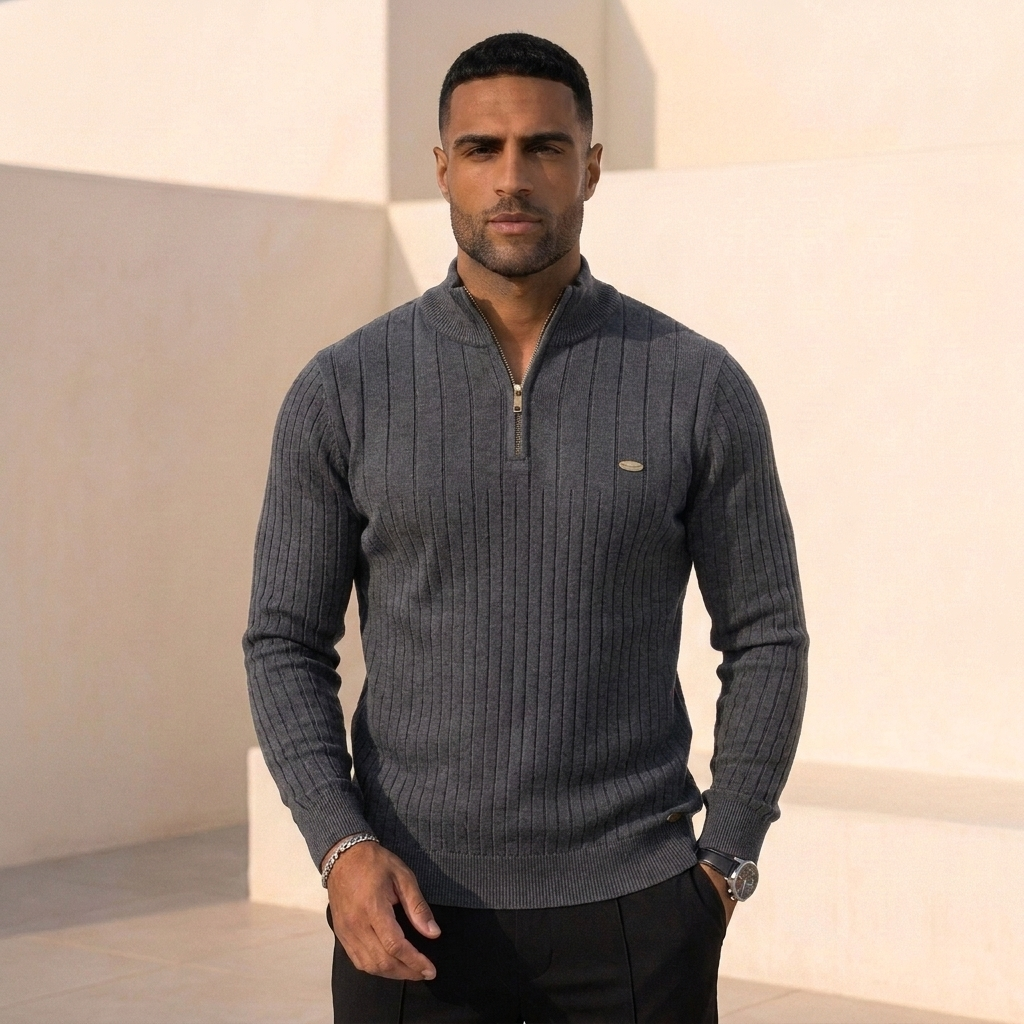 CHARLES CLASSIC HALF ZIP SWEATER