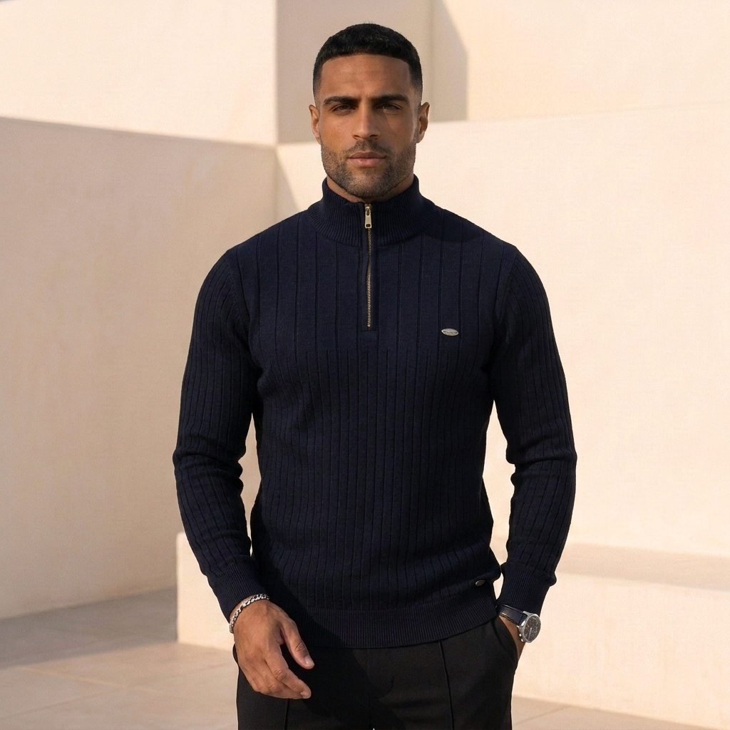 CHARLES CLASSIC HALF ZIP SWEATER