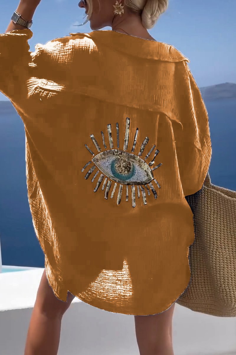 Lara Casual Sequin Beaded Shirt