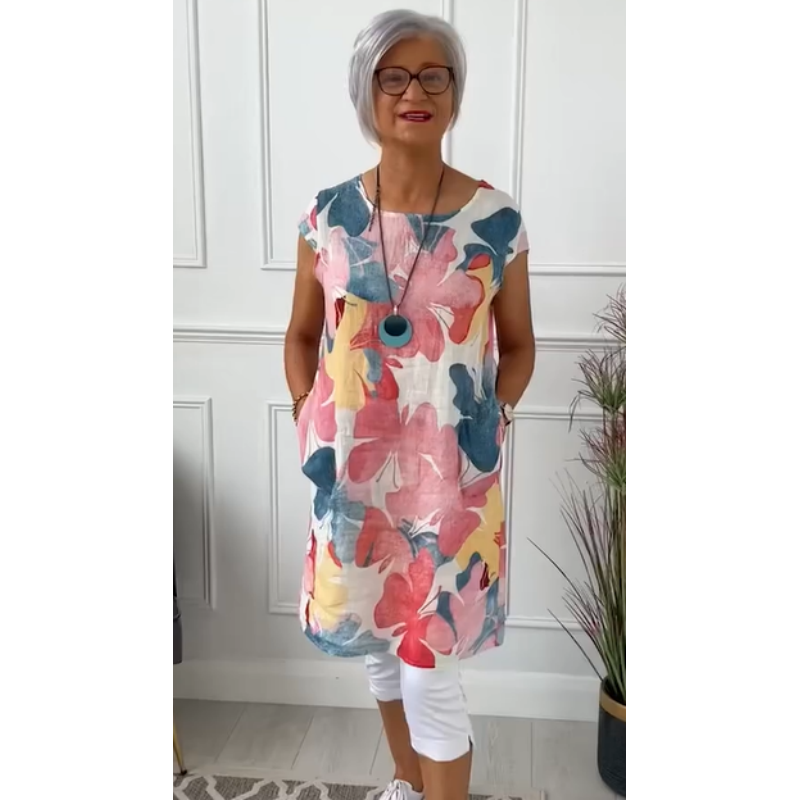 Belinda Comfortable Dress with Butterfly Print