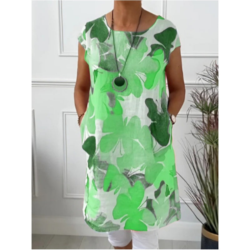 Belinda Comfortable Dress with Butterfly Print