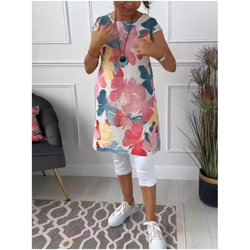 Belinda Comfortable Dress with Butterfly Print
