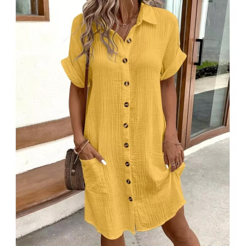 Nina Short Sleeve Button Dress